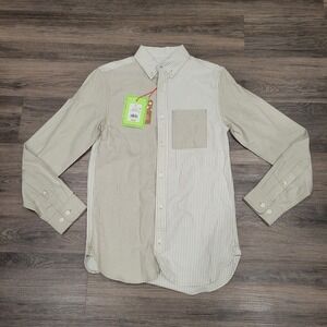 NWT Houston White Button-Up Shirt Striped Color Block Long Sleeve XS‎